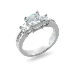 Inel din argint  cu pietre Cubic Zirconia Incolor