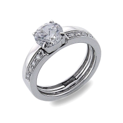 Inel din argint  cu pietre Cubic Zirconia Incolor