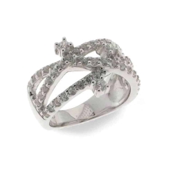 Inel din argint  cu pietre Cubic Zirconia Incolor