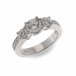 Inel din argint  cu pietre Cubic Zirconia Incolor