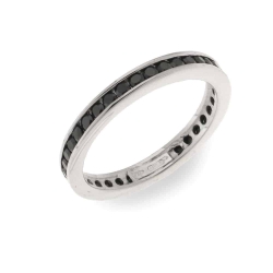 Inel din argint  cu pietre Cubic Zirconia Negru