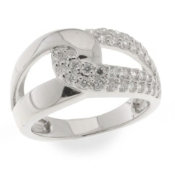 Inel din argint  cu pietre Cubic Zirconia Incolor