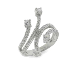 Inel din argint  cu pietre Cubic Zirconia Incolor