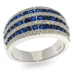Inel din argint  cu pietre Cubic Zirconia Incolor, Cubic Zirconia Albastru