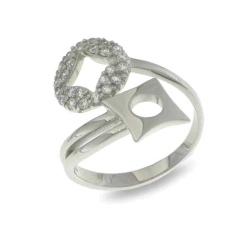 Inel din argint  cu pietre Cubic Zirconia Incolor