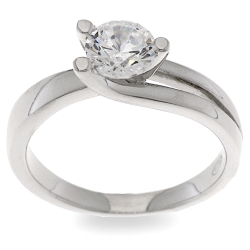 Inel din argint  cu pietre Cubic Zirconia Incolor