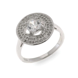 Inel din argint  cu pietre Cubic Zirconia Incolor