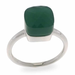 Inel din argint  cu pietre Cubic Zirconia Verde