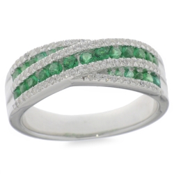 Inel din argint  cu pietre Cubic Zirconia Incolor, Cubic Zirconia Verde