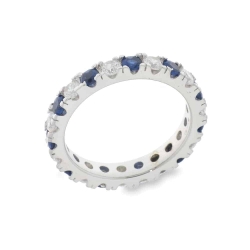 Inel din argint  cu pietre Cubic Zirconia Incolor, Cubic Zirconia Albastru