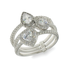Inel din argint  cu pietre Cubic Zirconia Incolor