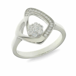 Inel din argint  cu pietre Cubic Zirconia Incolor