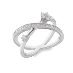 Inel din argint  cu pietre Cubic Zirconia Incolor
