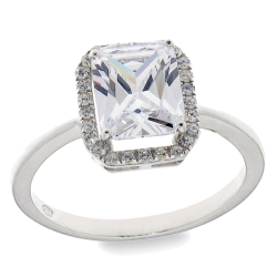 Inel din argint  cu pietre Cubic Zirconia Incolor