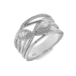 Inel din argint  cu pietre Cubic Zirconia Incolor