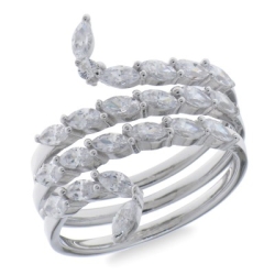 Inel din argint  cu pietre Cubic Zirconia Incolor