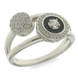 Inel din argint  cu pietre Cubic Zirconia Incolor, Finift