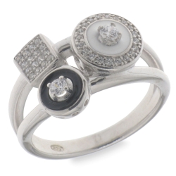 Inel din argint  cu pietre Cubic Zirconia Incolor, Finift