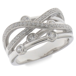 Inel din argint  cu pietre Cubic Zirconia Incolor