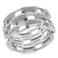 Inel din argint  cu pietre Cubic Zirconia Incolor