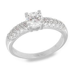 Inel din argint  cu pietre Cubic Zirconia Incolor