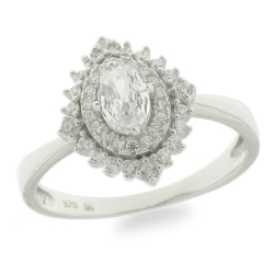 Inel din argint  cu pietre Cubic Zirconia Incolor