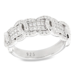 Inel din argint  cu pietre Cubic Zirconia Incolor