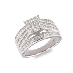 Inel din argint  cu pietre Cubic Zirconia Incolor