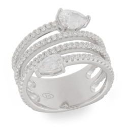 Inel din argint  cu pietre Cubic Zirconia Incolor