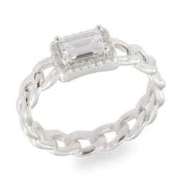 Inel din argint  cu pietre Cubic Zirconia Incolor