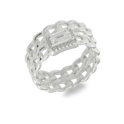 Inel din argint  cu pietre Cubic Zirconia Incolor