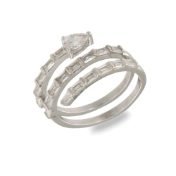 Inel din argint  cu pietre Cubic Zirconia Incolor