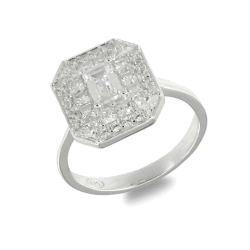 Inel din argint  cu pietre Cubic Zirconia Incolor