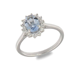 Inel din argint  cu pietre Cubic Zirconia Incolor, Cubic Zirconia Albastru