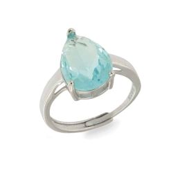 Inel din argint  cu pietre Cubic Zirconia Albastru