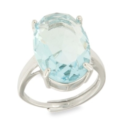 Inel din argint  cu pietre Cubic Zirconia Albastru