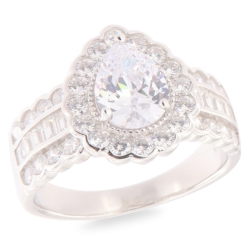 Inel din argint  cu pietre Cubic Zirconia Incolor