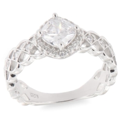 Inel din argint  cu pietre Cubic Zirconia Incolor