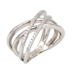 Inel din argint  cu pietre Cubic Zirconia Incolor