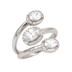 Inel din argint  cu pietre Cubic Zirconia Incolor