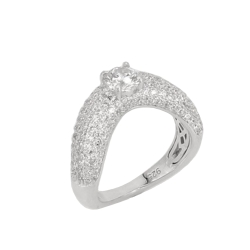 Inel din argint  cu pietre Cubic Zirconia Incolor