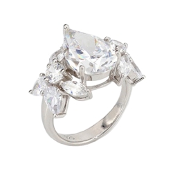 Inel din argint  cu pietre Cubic Zirconia Incolor
