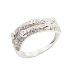 Inel din argint  cu pietre Cubic Zirconia Incolor
