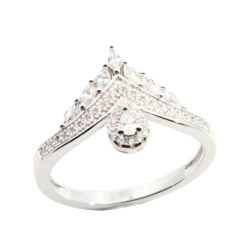 Inel din argint  cu pietre Cubic Zirconia Incolor