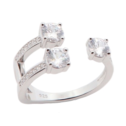 Inel din argint  cu pietre Cubic Zirconia Incolor