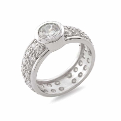 Inel din argint  cu pietre Cubic Zirconia Incolor