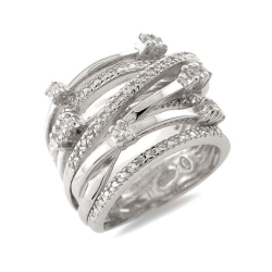 Inel din argint  cu pietre Cubic Zirconia Incolor