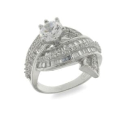 Inel din argint  cu pietre Cubic Zirconia Incolor