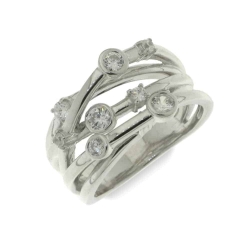 Inel din argint  cu pietre Cubic Zirconia Incolor