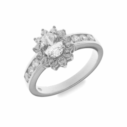 Inel din argint  cu pietre Cubic Zirconia Incolor